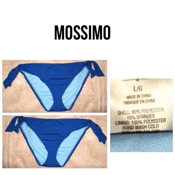 Mossimo Mock Tie Side Mid Rise Cute Bikini Bottoms - Picture 3 of 3